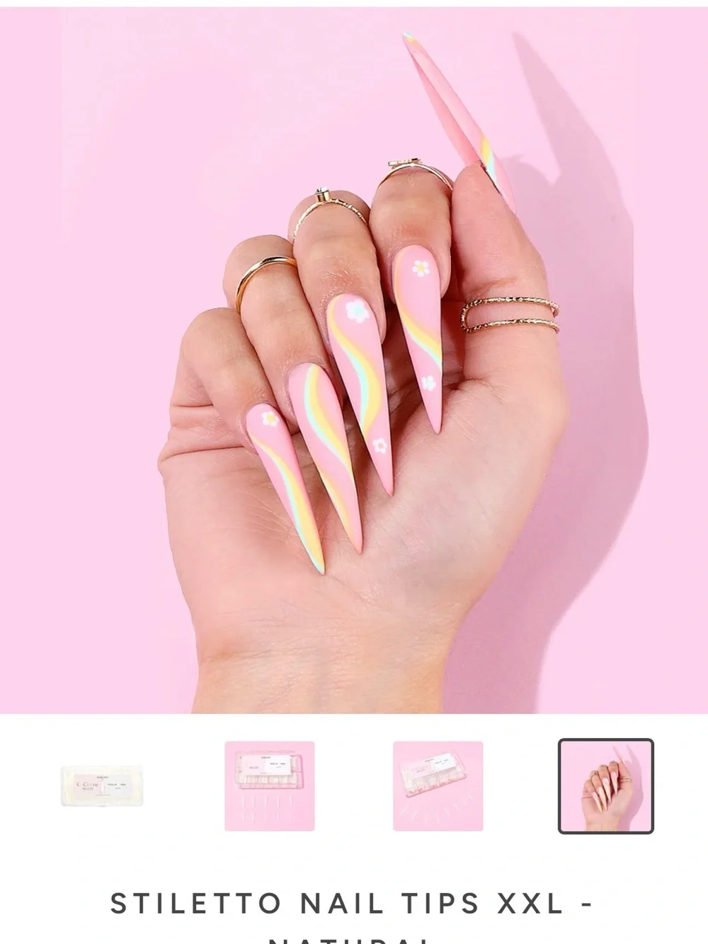 Kiara Sky Clear/White Stiletto-XXL Nail Tips Pack